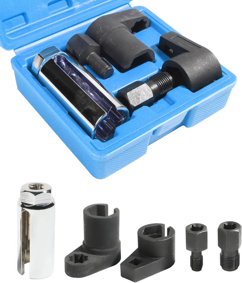 UBOG 5pcs Oxygen Sensor Socket,O2 Sensor Wrench,Car Accessories Automotive Oxygen Sensor Socket Removal Tool Wrench and Thread Chaser Set for Removing and Installing Oxygen Sensors,Vacuum Switches - Image 1